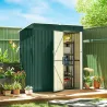 Cobertizo de Jardín Exterior 1,37 m² 163x90x179 cm con Puerta con Pestillo y Ranuras de Ventilación Verde - Ogal.Es