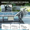Set de 2 Tumbonas Plegables con Reposacabezas Bolsillo Lateral y Respaldo Reclinable en 5 Posiciones Blanco Crema - Ogal.Es