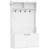 Perchero Zapatero 4 en 1 Perchero Moderno con Estante Abierto para Pasillo Entrada Dormitorio 100x38x172 cm Blanco - Ogal.Es