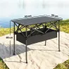 Mesa Plegable Camping 93x55x68 cm con Red de Almacenamiento Encimera Enrollable de Aluminio Bolsa de Transporte ... - Ogal.Es
