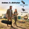 Mesa Plegable Camping 93x55x68 cm con Red de Almacenamiento Encimera Enrollable de Aluminio Bolsa de Transporte ... - Ogal.Es