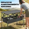 Mesa Plegable Camping 93x55x68 cm con Red de Almacenamiento Encimera Enrollable de Aluminio Bolsa de Transporte ... - Ogal.Es
