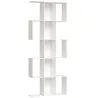 Librería en Forma de S de 5 Niveles para Salón Dormitorio Estudio Oficina 80x24x200 cm Blanco - Ogal.Es