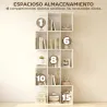 Librería en Forma de S de 5 Niveles para Salón Dormitorio Estudio Oficina 80x24x200 cm Blanco - Ogal.Es