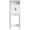 Armario sobre Inodoro Mueble de Baño con 2 Puertas de Cierre Silencioso Estante Abierto 64x21x173,5 cm Blanco - Ogal.Es