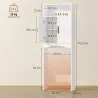 Armario sobre Inodoro Mueble de Baño con 2 Puertas de Cierre Silencioso Estante Abierto 64x21x173,5 cm Blanco - Ogal.Es