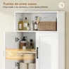Armario sobre Inodoro Mueble de Baño con 2 Puertas de Cierre Silencioso Estante Abierto 64x21x173,5 cm Blanco - Ogal.Es