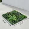 Set de 6 Setos Artificiales Ocultación Jardín 50x50 cm Tipo Milán Fácil Montaje Anti-UV para Terraza Balcón Verde - Ogal.Es