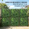 Set de 6 Setos Artificiales Ocultación Jardín 50x50 cm Tipo Milán Fácil Montaje Anti-UV para Terraza Balcón Verde - Ogal.Es