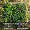 Set de 6 Setos Artificiales Ocultación Jardín 50x50 cm Tipo Milán Fácil Montaje Anti-UV para Terraza Balcón Verde - Ogal.Es