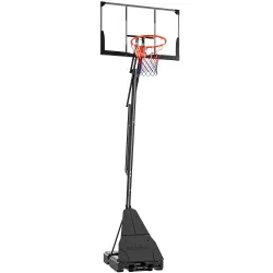 Canasta de Baloncesto para Exterior Ajustable de 245-305 cm con Ruedas Base Rellenable y Sistema de Retorno Negro - Ogal.Es