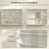 Vitrina de Pared de Madera con Estantes Ajustables y 2 Puertas Correderas de Cristal 80x9,5x60 cm Blanco - Ogal.Es