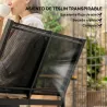 Conjunto Jardín Exterior de 4 Piezas con Sofá de 2 Plazas 2 Sillones Mesa de Cristal Templado Tela Textilene Negro - Ogal.Es