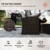 Conjunto de Jardín Exterior de Ratán 6 Piezas Cojines Sofá Doble Sofá 3 Plazas 2 Sillones 2 Mesas Auxiliares Beige - Ogal.Es