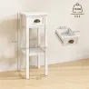 Juego de 2 Mesas Auxiliares Mesitas de Noche con Cajón y Estante de Almacenamiento para Dormitorio 30x30x75 cm B... - Ogal.Es