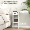 Juego de 2 Mesas Auxiliares Mesitas de Noche con Cajón y Estante de Almacenamiento para Dormitorio 30x30x75 cm B... - Ogal.Es