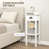 Juego de 2 Mesas Auxiliares Mesitas de Noche con Cajón y Estante de Almacenamiento para Dormitorio 30x30x75 cm B... - Ogal.Es