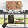 Carrito de Barbacoa de 2 Niveles Mesa Auxiliar para Barbacoa Móvil con Ruedas Portabebidas Ganchos Asa Negro y M... - Ogal.Es
