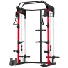 Jaula de Potencia Rack para Sentadillas con Sistema Polea Ajustable Barra Dominadas y Estación de Fondos - Ogal.Es