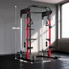 Jaula de Potencia Rack para Sentadillas con Sistema Polea Ajustable Barra Dominadas y Estación de Fondos - Ogal.Es