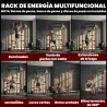 Jaula de Potencia Rack para Sentadillas con Sistema Polea Ajustable Barra Dominadas y Estación de Fondos - Ogal.Es