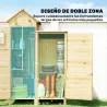 Caseta de Jardín de Madera Armario para Herramientas con Estantes Desmontables y Puertas 106x57x167 cm Madera Na... - Ogal.Es