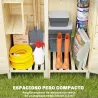 Caseta de Jardín de Madera Armario para Herramientas con Estantes Desmontables y Puertas 106x57x167 cm Madera Na... - Ogal.Es