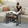 Escritorio Plegable con Ruedas Balda y Bolsillo de Almacenaje Ideal para Espacios Pequeños 80x50x75 cm Negro - Ogal.Es