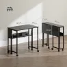 Escritorio Plegable con Ruedas Balda y Bolsillo de Almacenaje Ideal para Espacios Pequeños 80x50x75 cm Negro - Ogal.Es