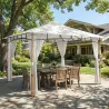 Carpa para Jardín con Techo Doble Cenador con Paredes de Malla UPF50+ para Exterior Terraza 360x300x275 cm Crema... - Ogal.Es