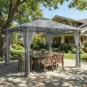 Carpa para Jardín con Techo Doble Cenador con Paredes de Malla UPF50+ para Exterior Terraza 360x300x275 cm Gris - Ogal.Es
