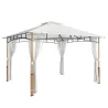 Carpa para Jardín con Techo Doble Cenador con Paredes de Malla UPF50+ para Exterior Terraza 360x300x275 cm Crema... - Ogal.Es