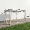 Carpa para Jardín con Techo Doble Cenador con Paredes de Malla UPF50+ para Exterior Terraza 360x300x275 cm Crema... - Ogal.Es