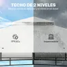 Carpa para Jardín con Techo Doble Cenador con Paredes de Malla UPF50+ para Exterior Terraza 360x300x275 cm Crema... - Ogal.Es