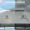Carpa para Jardín con Techo Doble Cenador con Paredes de Malla UPF50+ para Exterior Terraza 360x300x275 cm Gris - Ogal.Es
