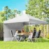Carpa Plegable Pop-up 3x3 m con Pared Lateral UPF50+ Altura Ajustable Empuje Central Bolsa de Transporte Blanco - Ogal.Es