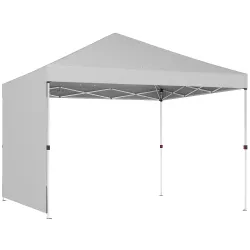 Carpa Plegable Pop-up 3x3 m con Pared Lateral UPF50+ Altura Ajustable Empuje Central Bolsa de Transporte Blanco - Ogal.Es