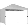 Carpa Plegable Pop-up 3x3 m con Pared Lateral UPF50+ Altura Ajustable Empuje Central Bolsa de Transporte Blanco - Ogal.Es
