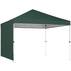 Carpa Plegable Pop-up 3x3 m con Pared Lateral UPF50+ Altura Ajustable Empuje Central Bolsa de Transporte Verde - Ogal.Es