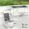 Conjunto de Mesa y Sillas Jardín con Mesa de Vidrio Templado 6 Sillas Apilables Transpirables para Terraza Gris - Ogal.Es