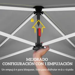 Carpa Plegable Pop-up 3x3 m con Pared Lateral UPF50+ Altura Ajustable Empuje Central Bolsa de Transporte Verde - Ogal.Es