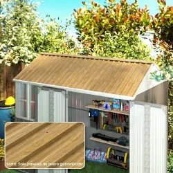 Juego de 12 Paneles para Tejado de Acero Galvanizado 7m² para Caseta de Herramientas Cobertizo 129x45cm Madera N... - Ogal.Es