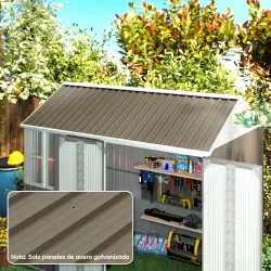Juego de 12 Paneles para Tejado de Acero Galvanizado 7m² para Caseta de Herramientas Cobertizo 129x45cm Marrón - Ogal.Es