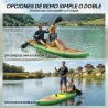 Tabla Paddle Surf Hinchable SUP Extra Largo de 335 cm con Asiento Remo Convertible Aletas Bomba y Mochila Carga ... - Ogal.Es