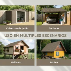 Juego de 12 Paneles para Tejado de Acero Galvanizado 7m² para Caseta de Herramientas Cobertizo 129x45cm Marrón - Ogal.Es