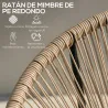 Conjunto de 2 Sillas Acapulco de Jardín de Ratán Sintético Sillas para Exterior con Estructura de Acero Natural - Ogal.Es