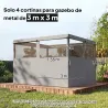 4 Paredes Laterales para Cenador 3x3 m Laterales de Carpa con 8 Ventanas Protección UV 30+ Impermeable Gris Claro - Ogal.Es