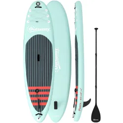Tabla de Paddle Surf Hinchable 320 cm, con Superficie Antideslizante Remo de Aluminio Ajustable Quilla Bomba y M... - Ogal.Es