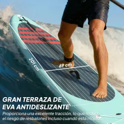 Tabla de Paddle Surf Hinchable 320 cm, con Superficie Antideslizante Remo de Aluminio Ajustable Quilla Bomba y M... - Ogal.Es