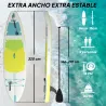 Tabla de Paddle Surf Hinchable 320 cm, con Superficie Antideslizante Remo de Aluminio Ajustable Quilla Bomba y M... - Ogal.Es